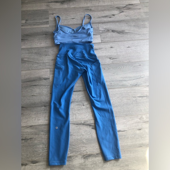 Lululemon Blue Leggings and Bra Set - Picture 2 of 4